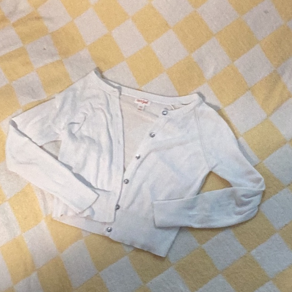 Cat and jack white button up blouse/size (8) medium/formal wear